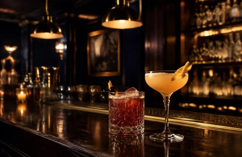 Cocktail bar tables in Soho