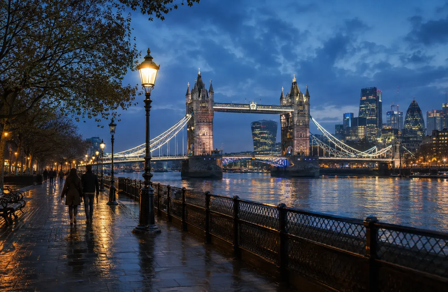 An evening view beside the Thames